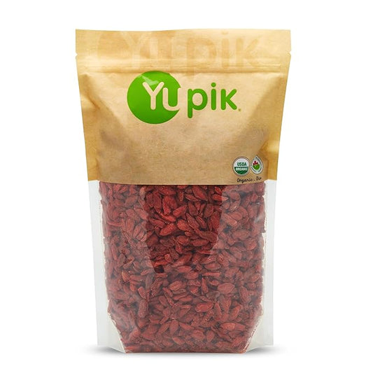 Yupik Organic Dried Goji Berries, 2.2 lb, Gluten-Free, Non-GMO, Vegan, Dried Fruits, Wolfberries, Sulphite-Free, Superfood, High in Vitamin A and C, Source of Fiber, Healthy Snacks, Ideal for Baking