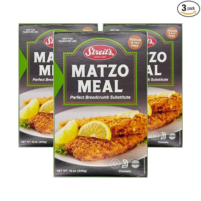 Streit's Matzo Meal - Perfect Breadcrumb Substitute, Sodium Free, Fat Free, Non-GMO, Vegan, Dairy-Free, Kosher Certified, Family Owned (12oz, Pack of 3)