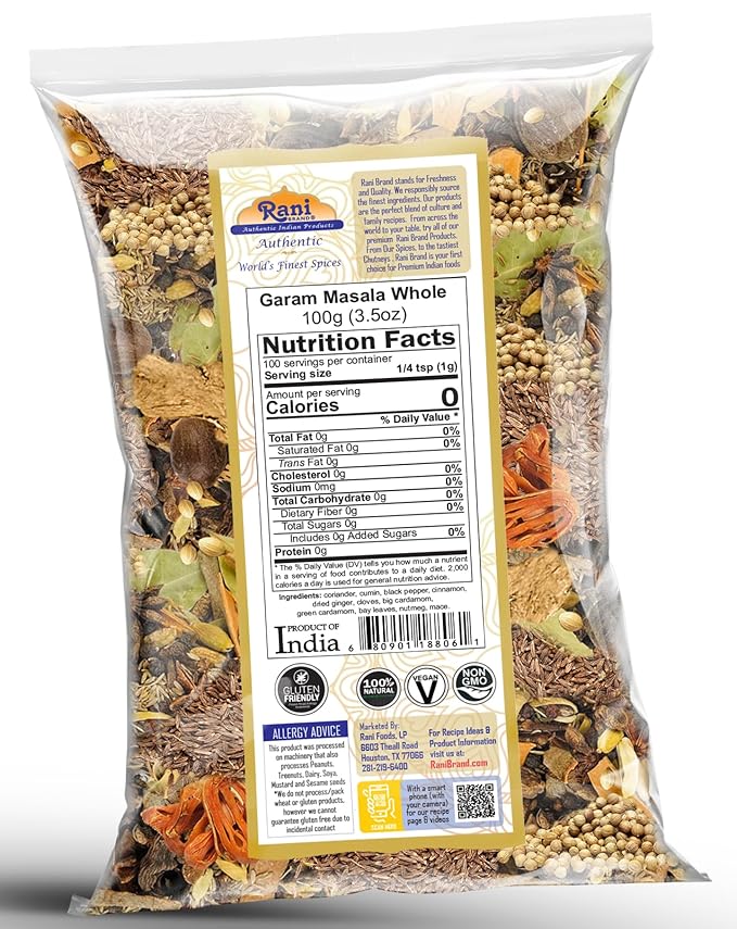 Rani Garam Masala Indian 11 Whole Spices Blend 3.5oz (100g) ~ All Natural, Salt-Free | Vegan | No Colors | Gluten Friendly | NON-GMO | Indian Origin