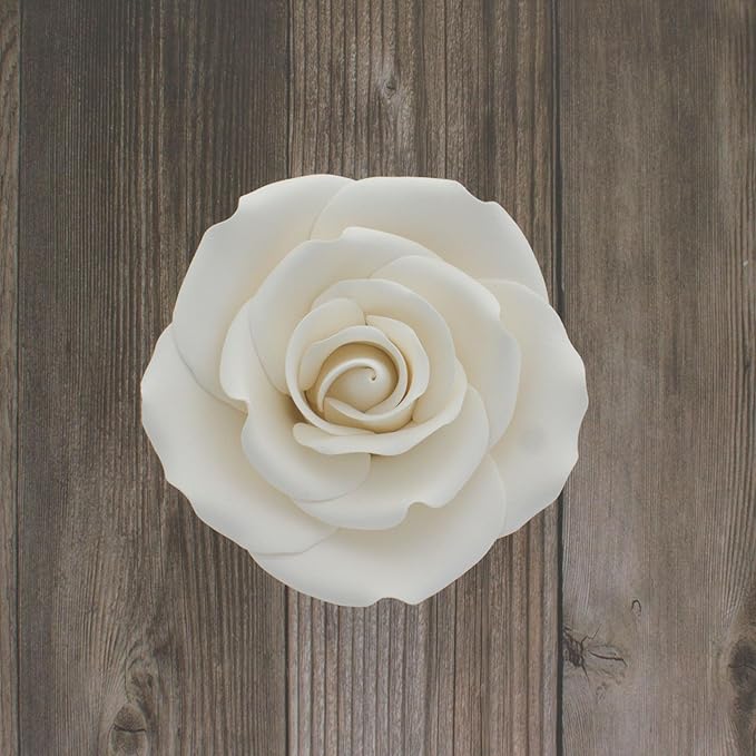 Global Sugar Art Rose Jumbo Sugar Cake Flowers White, 5 Count by Chef Alan Tetreault