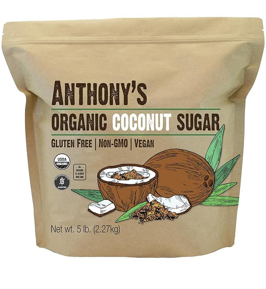 Anthonys Organic Coconut Sugar 5lbs, Non-GMO and Gluten Free