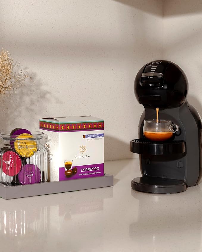 G GRANA Espresso Coffee Capsules Compatible with Nescafe Dolce Gusto Machines, 48 Single Serve Coffee Pods(3 Boxes of 16 capsules each) - 100% Arabica Single Source Ethical Coffee