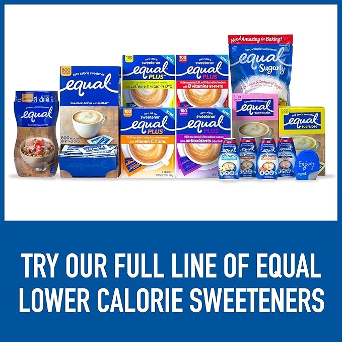 EQUAL Yellow 0 Calorie Sweetener, Sucralose Sugar Substitute, Zero Calorie Sugar Alternative Sweetener Packets, Sugar Alternative, Erythritol Free, 2000 Ct (Pack of 1)