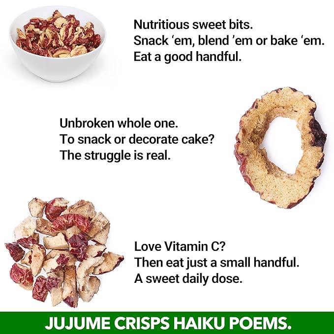 USDA Organic California Grown Pure Jujube Product | JUJUME Crisps | Sweet Jujube Chips | ZERO Added Sugar or Preservatives | All-Natural Healthy Snack | 4-pack 6 oz bags