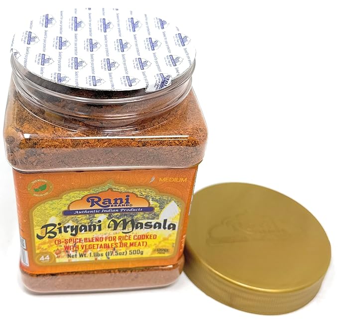 Rani Biryani Masala Curry (7-Spice Blend for Indian Rice Dishes, Pullao/Pilau) 17.5oz (1.1lb) 500g PET Jar ~ All Natural | Vegan | No Colors | Gluten Friendly | NON-GMO | Kosher | Indian Origin