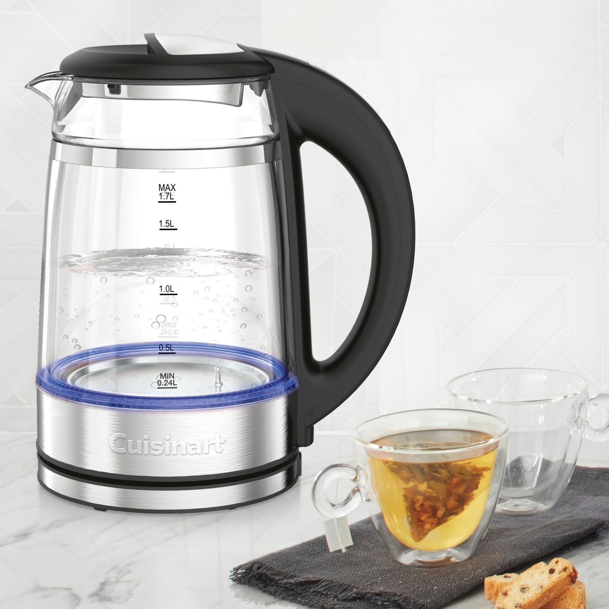 Cuisinart 1.7L Glass Variable Temperature Control Electric Kettle 110°F–212°F with Touchscreen