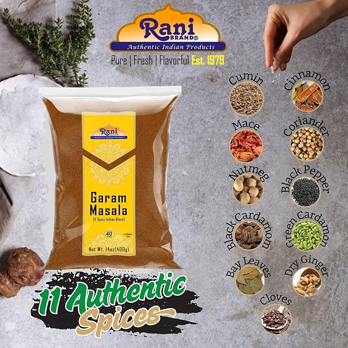 Rani Garam Masala Indian 11-Spice Blend 14oz (400g) ~ All Natural, Salt-Free | Vegan | No Colors | Gluten Friendly | NON-GMO | Kosher | Indian Origin