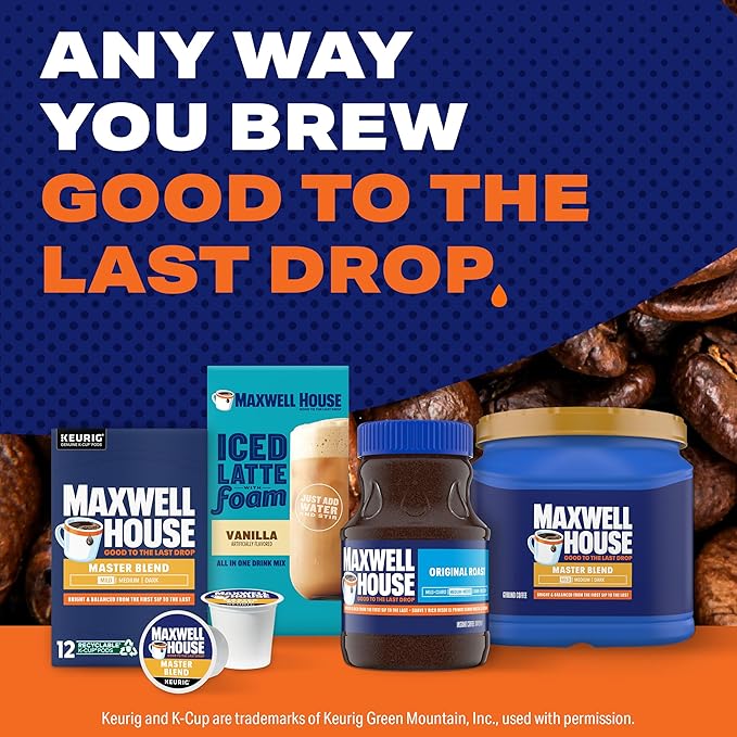 Maxwell House Master Blend Mild Roast Ground Coffee, 26.8 oz Canister