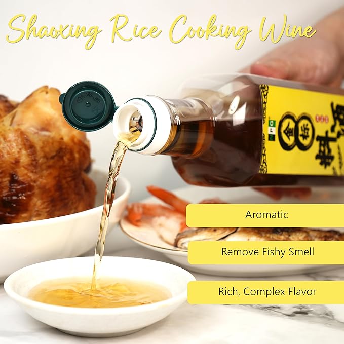 NPG Premium Shaoxing Cooking Wine, 33.81 Fl Oz (Pack of 2), Authentic Shao Hsing Rice Wine for Chinese and Asian Cooking, Perfect Flavor Enhancer for Stir-Fries, Marinades, and Soups