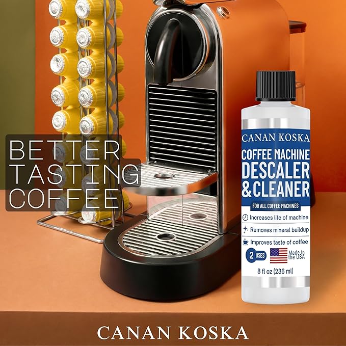 Coffee Machine Descaler 8 oz ??Universal Descaling Solution for All Coffee Makers Drip Machines ??Removes Limescale Calcium Buildup ??2 Uses