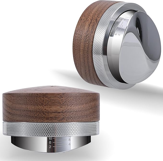 51.5mm Espresso Distributor for La Pavoni Post Millenium Models Wooden Coffee Distribution Tool Adjustable Depth Stainless Steel Espresso Leveler
