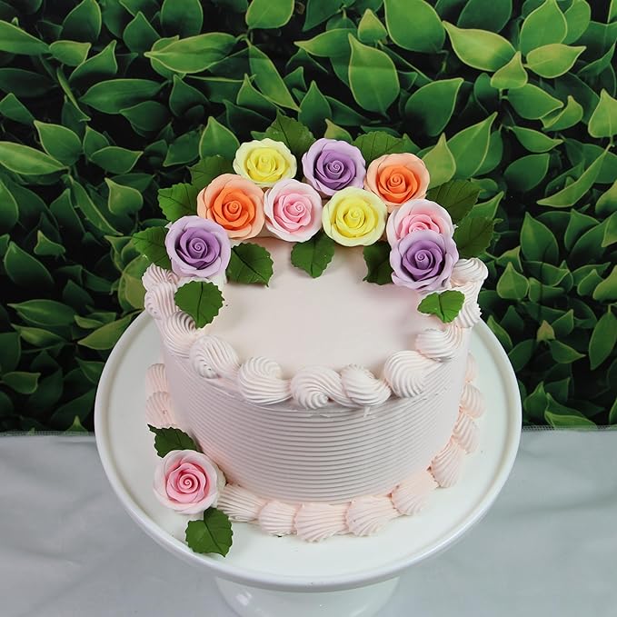 Global Sugar Art Premium Edible Roses, Peach, Unwired, Medium 1.5 inches, 12 Count by Chef Alan Tetreault