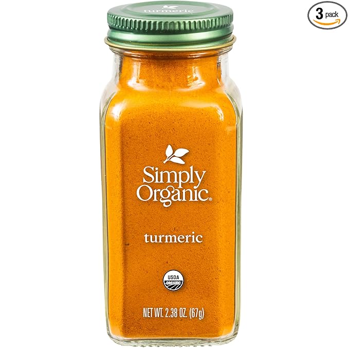 Simply Organic Ground Turmeric Root, 2.38 Ounce, Distinct Aroma, Ginger & Pepper-Like Flavor, Kosher, Non GMO (Pack of 3)