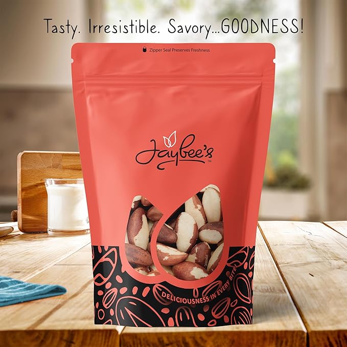 Raw Brazil Nuts 5 Pounds | Whole Natural Unsalted Brazilian Nuts, Not Roasted | Healthy Protein Snack Whole Foods, Keto, Vegan Diet Friendly | Compare to Organic Brazil Nut | Kosher | Jaybee's