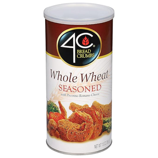 4C Premium Bread Crumbs, Whole Wheat Seasoned with Pecorino Romano Cheese 1 Pack, Flavorful Crispy Crunchy, Value Pack