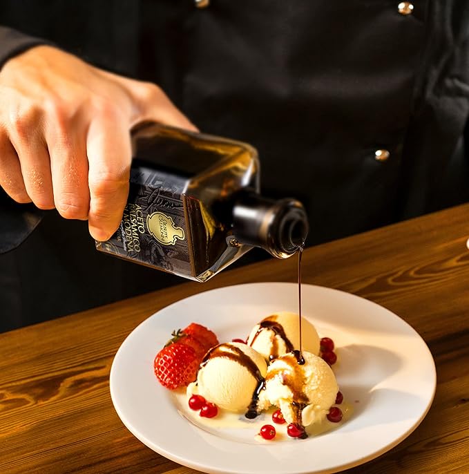 Giuseppe Cremonini OU Kosher Balsamic Vinegar Di Modena, IGP Certified, Consortium certified, oak aged, 3 levels of density, Caramel free, Cooked grape must and wine vinegar only (5 Grape)