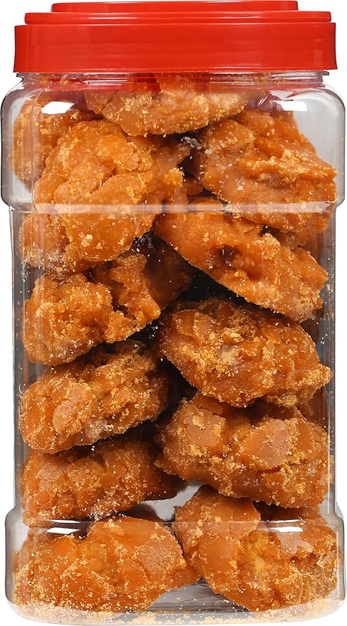 Rani Haldi Gur (Turmeric with Indian Jaggery) Indian Unrefined Raw Cane Sugar 70oz (4.4lbs) 2kg PET Jar ~ Gluten Friendly | Vegan | NON-GMO | Kosher | No Salt or fillers | Indian Product
