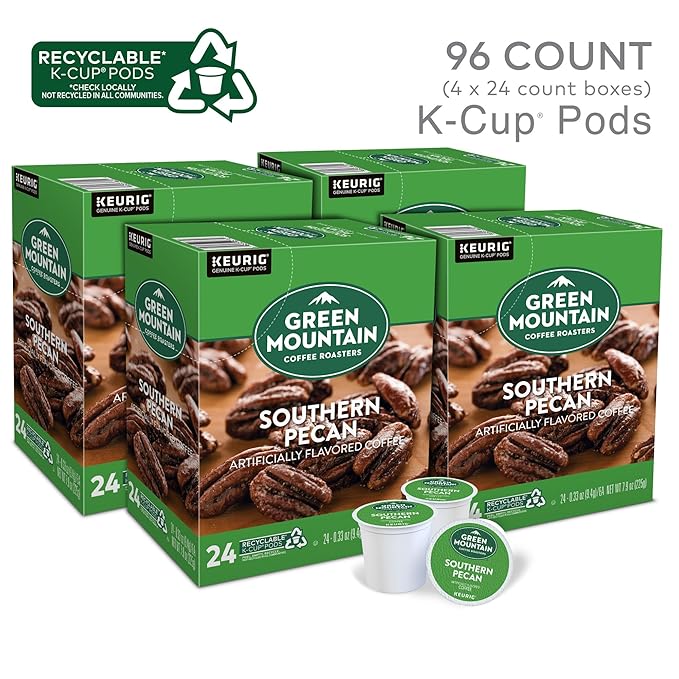 Green Mountain Coffee Roasters Southern Pecan Keurig Single-Serve K-Cup pods, Light Roast Coffee, 96 Count