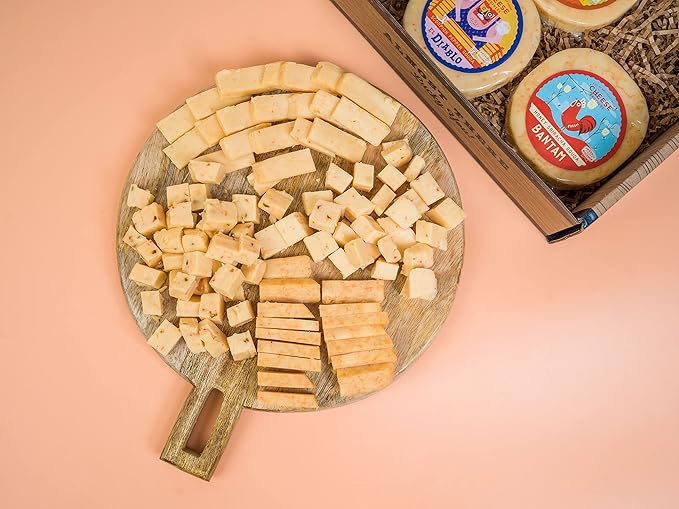 Cheese Bros "Have a Cheesy Birthday" Gift Basket | Fresh from Wisconsin | Includes Smoked Mozzarella, Dill Havarti, Assorted Gouda, Fratello Parmesan blend | Happy Birthday Food Present