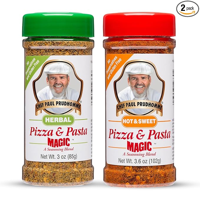 Chef Paul Magic Seasonings Blends Hot and Sweet Pizza and Pasta Magic | No Added Salt | Pizza Seasoning | Perfect for Pasta, Salad & Soups | Italian Seasoning | Pack of 1 Each
