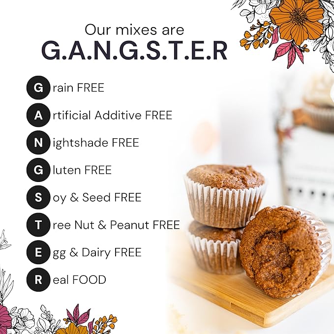 eat G.A.N.G.S.T.E.R. Cinnawin Spice Cake & Muffin Mix, Allergy-Friendly Baking Mix, Grain-Free, No Dairy, Nuts, Gluten, Dairy, For Paleo & AIP Diets, Delicious Cakes, Muffins and Cupcakes