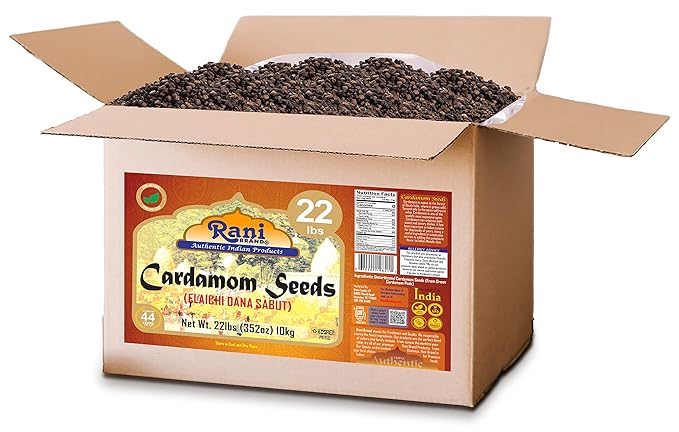 Rani Cardamom (Elachi) Decorticated Seeds Indian Spice 352oz (22lbs) 10kg Bulk Box ~ All Natural | Vegan | Gluten Friendly | NON-GMO | Kosher | Indian Origin
