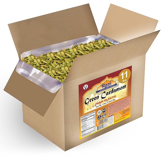 Rani Green Cardamom Pods Spice (Hari Elachi) 176oz (11lbs) 5kg Bulk Box ~ All Natural | Vegan | Gluten Friendly | NON-GMO | Product of India