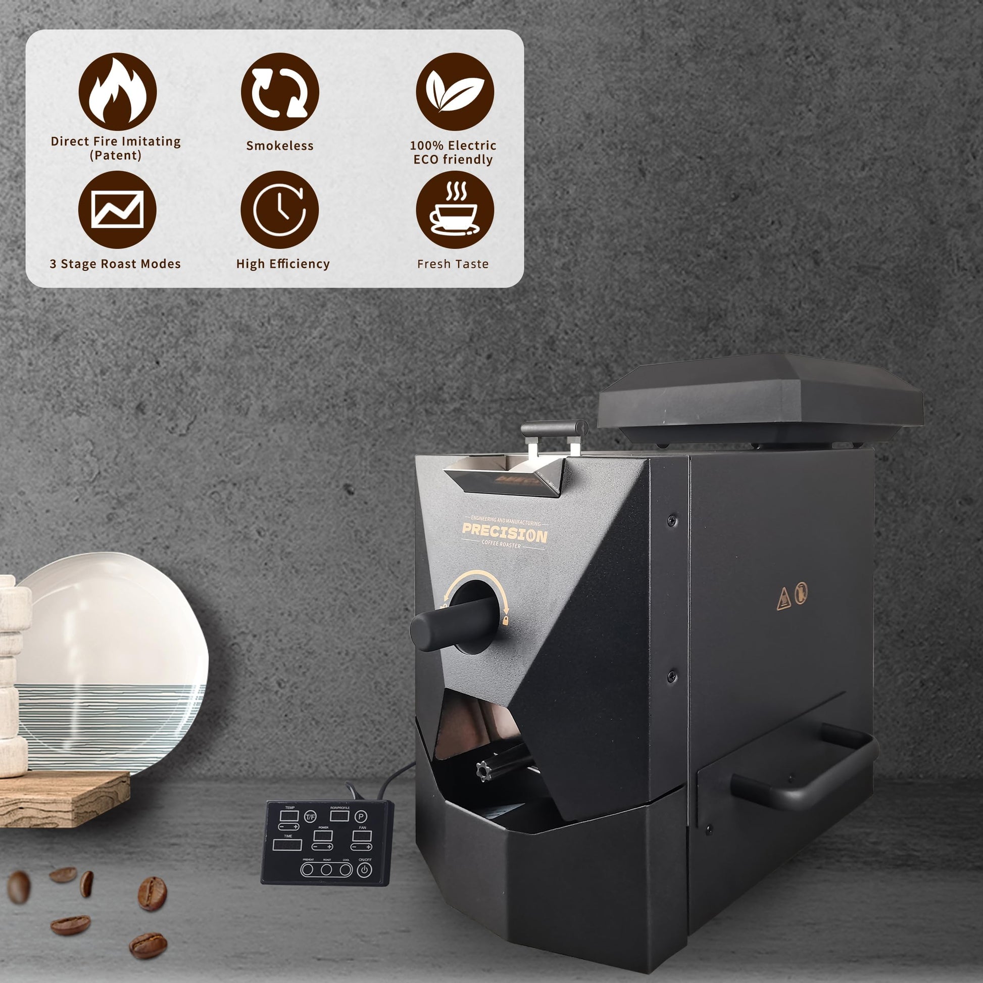 500g Automatic Coffee Roaster Machine for Home Use Wth Smoke Filter(Suitable for Light Roasting)
