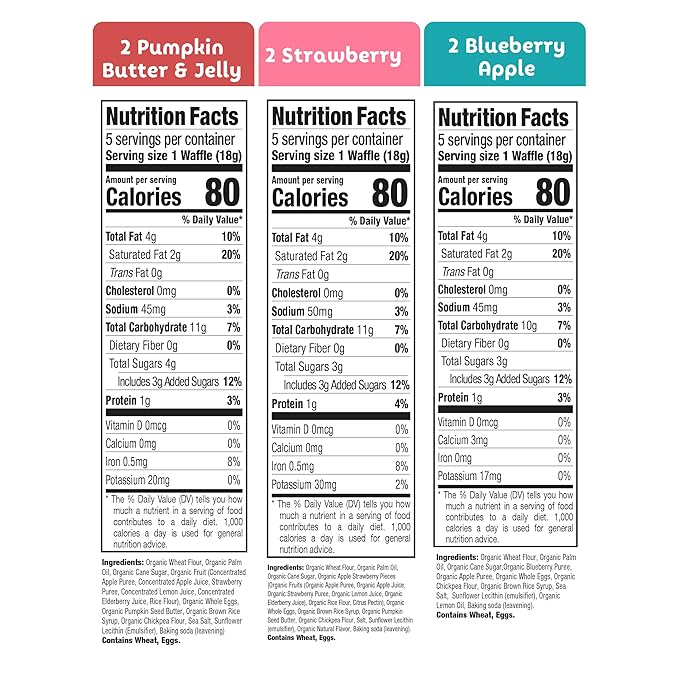 Sprout Organics, Toddler Snack Variety Pack, Single Serve Waffles (30 Count)