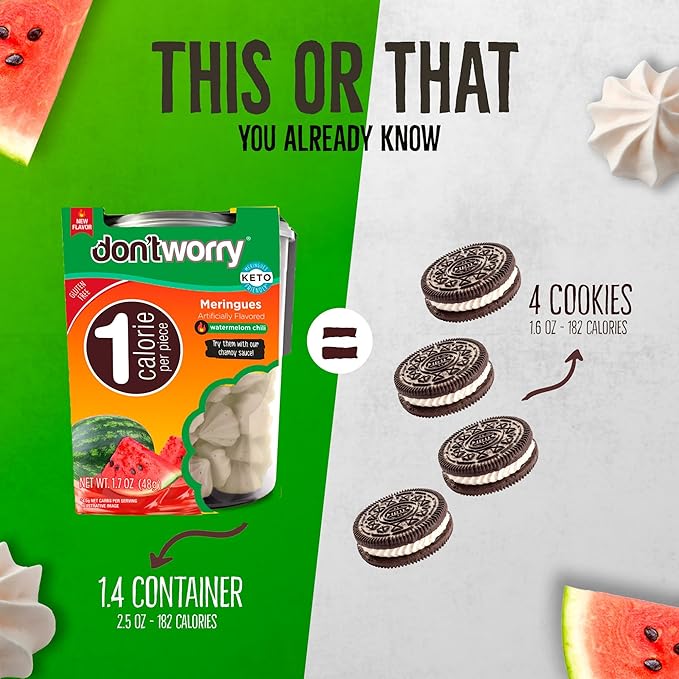 Don't Worry Snacks ??Low Calorie Meringue Cookies | Mango & Tamarind Chili | Gluten Free, Keto, Low Carb, Healthy Snacks, Cookies for All Diets ??4 Pack