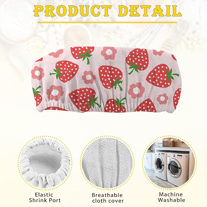 Cloth Covers for Sourdough Starter Jars, Red Strawberry Flower Heat Preservation to Increase Fermentation for Bread Sewn Cloth Cover for Sourdough Starterç«? Packç«?,<div>