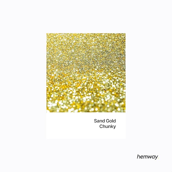 Hemway Premium Glitter Shaker - Sand Gold | 130g Chunky Metallic Flake Sequins for Resin & Epoxy Crafts | Craft Supplies for Tumblers, Festival, Art