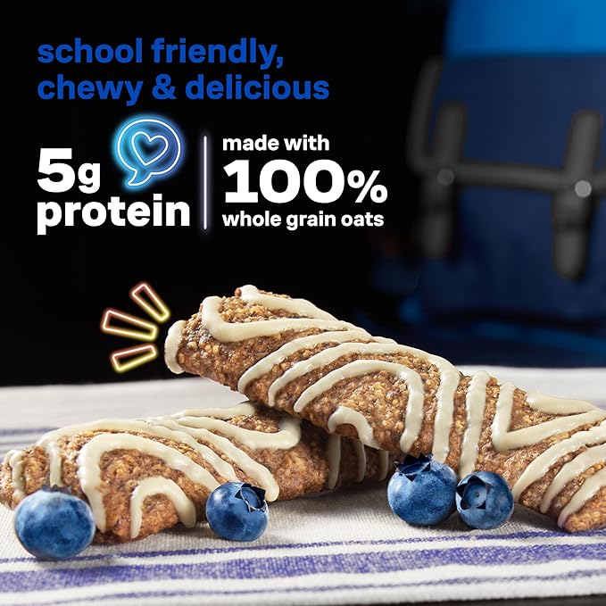 KIND Kids Snacks, Blueberry Muffin Bar, Tree Nut and Peanut Free, Gluten Free, Whole Grains and Oats, 5g Protein, 5 Count