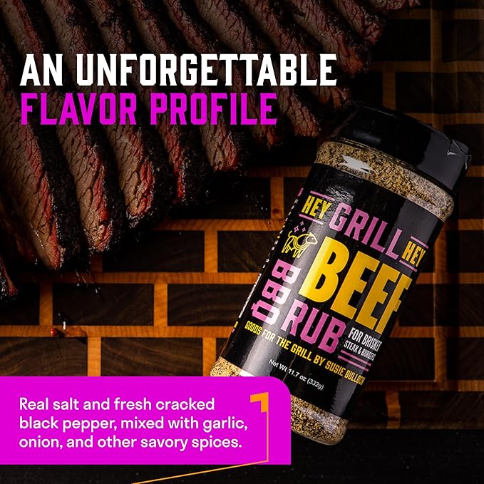 Hey Grill Hey | Beef Rub 11.7 oz | NBBQA Award Winning Rub. Geat brisket seasoning, burger seasoning, steak seasoning, veggies and more.