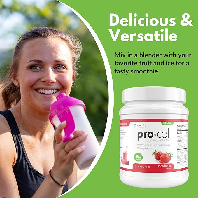 Pro-Cal Strawberry Meal Replacement Powder, 16.4 oz ??High Protein, Low Calorie Shake & Pudding Mix ??16 Servings, Delicious & Easy to Prepare ??Supports Healthy Weight Management (15.2oz, Strawberry)