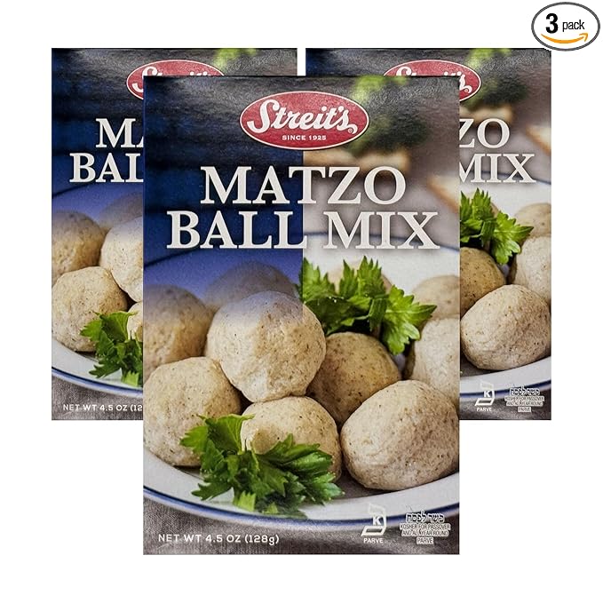 Streit's Matzo Ball Mix - Kosher Certified, Suitable for Passover, No MSG Added, Just Add Eggs & Oil, Vegan-Friendly, Family Owned (4.5oz, Pack of 3)