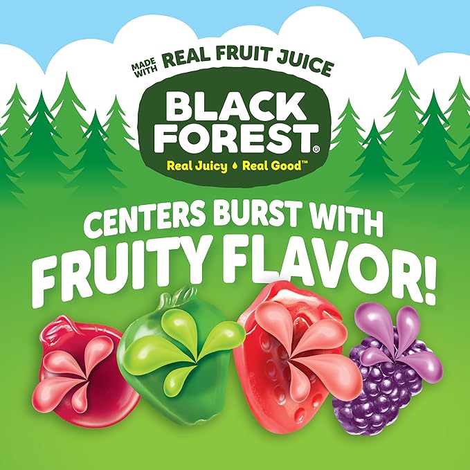 Black Forest Juicy Burst Fruit Snacks, Mixed Fruit, 2.25 Ounce Pouches (Pack of 48)