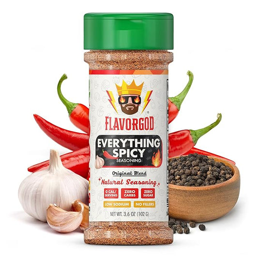 Everything Spicy Seasoning Mix by Flavor God - Premium All Natural & Healthy Spice Blend for Steak, Salad, Chicken, Dips & Vegetables - Kosher, Low Sodium, Dairy-Free, Vegan & Keto Friendly - Great Flavor Spices and Seasoning Gift