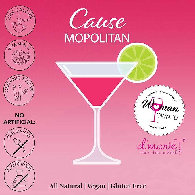 Frozen Cocktail Drink Mix - Each Bag Makes 12 Cosmopolitan Slushies - Drink Powder Pouches for Alcohol - All Natural Low Sugar Mixer, No Blender Needed, 3 Pack