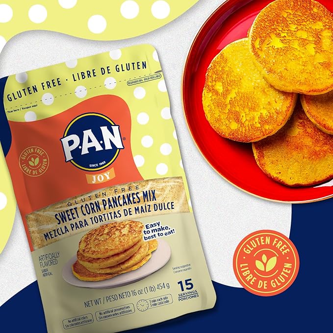 P.A.N Sweet Corn Pancakes Mix ??Gluten Free Easy to Prepare 1 lb (Pack of 6)