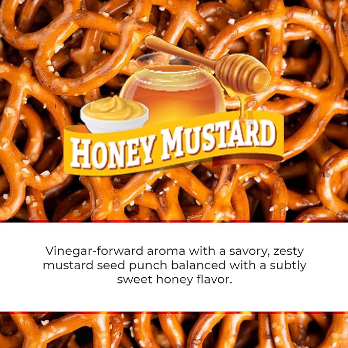 Knotty Pretzels - "The Official Pretzel of Beer" 7.5 Ounce Individual Seasoned Pretzel in Resealable Snack Bags - Honey Mustard (6 Pack)