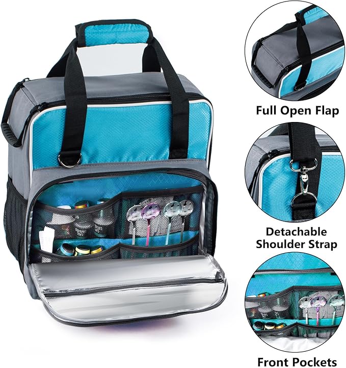 BAGSPRITE Coffee Maker Travel Bag Compatible with Keurig K-Express Coffee Maker, K-Iced Single Serve Coffee Brewer Carrying Case with Multiple Pockets for K-Cup Pods, Storage Bag With Shoulder Strap
