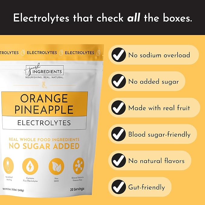 Orange Pineapple Electrolytes ??30?‘Serving Hydration Drink Mix with Coconut Water, Sea Salt, and Trace Minerals ??Supports Energy, Recovery, and Electrolyte Balance*