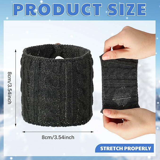 Skyley 4 Pcs Mug Cozy Set, Wool Yarn Reusable Knitted Coffee Sleeves for Hot Drinks, 18 x 9 cm, Fresh Color, Insulated, Hand Wash Only, 4 Units in Package