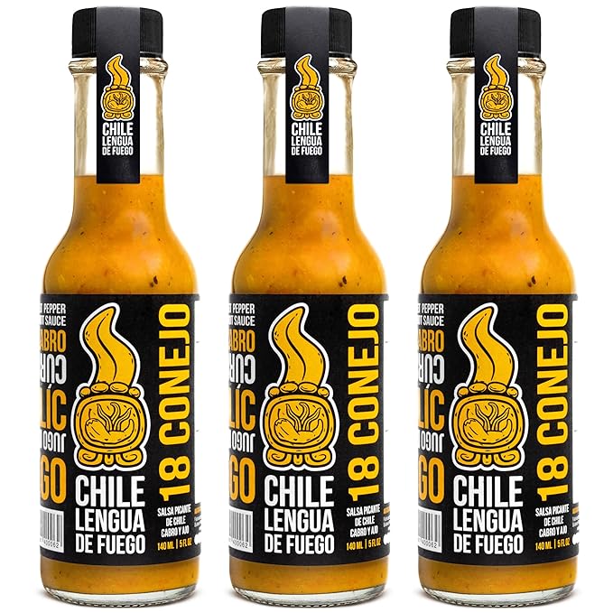Hot Sauce | Chile Lengua de Fuego (Pack of 3, 18 Conejo)