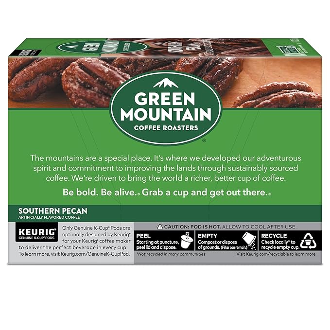 Green Mountain Coffee Roasters Southern Pecan Keurig Single-Serve K-Cup pods, Light Roast Coffee, 60 Count (6 Packs of 10)