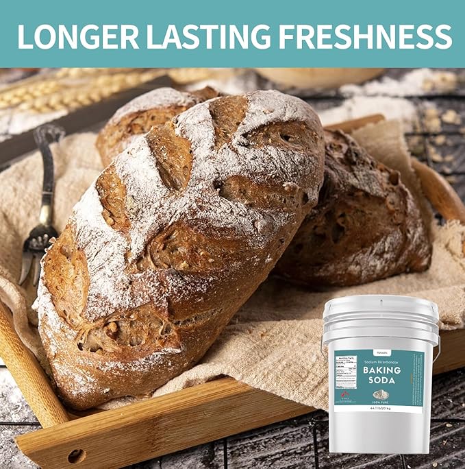 44.1 lb Sodium Bicarbonate Powder, Premium Baking Soda Powder Bulk, 100% Pure, Used for Bread, Cookies and Other Baked Goods, Also Can Clean and Deodorize