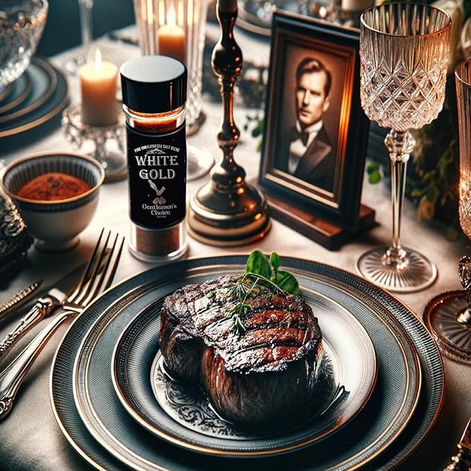 White Gold Seasoning - Gentlemen's Choice Pink Himalayan Sea Salt Blend - Gourmet All Purpose Seasoning & Rub for Meats & Vegetables, Natural Ingredients, Gluten-Free, Vegan, Keto Friendly