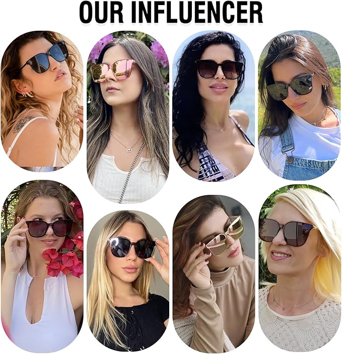 DUCO Oversized Polarized Sunglasses Womens Trendy Mirrored Shades Retro Round Vintage Light Weight UV400 Sun Glasses W016