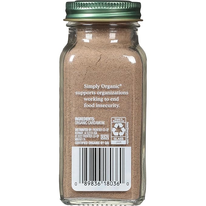 Simply Organic Cardamom, 2.82 Ounce, Certified Organic & Kosher, Aromatic, Subtly Spicy-Sweet, No ETO, Non Irradiated
